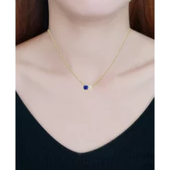 Promo 👍 Giani Bernini Lab-Created Blue Sapphire & Cubic Zirconia Collar Necklace, 16 + 2 Extender, Created For Macy's Gold Over Silver ❤️ -Giani Bernini Shop unnamed file 348