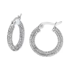 Budget 🔔 Giani Bernini Cubic Zirconia Pavé Small Hoop Earrings In Sterling Silver, 0.75, Created For Macy's ✔️ -Giani Bernini Shop unnamed file 366