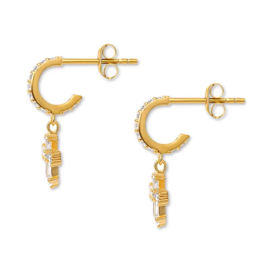 Best deal ⌛ Giani Bernini Cubic Zirconia Cross Dangle C Hoop Earrings In Gold-Plated Sterling Silver, Created For Macy's Gold Over Silver 🔔 5 Best deal ⌛ Giani Bernini Cubic Zirconia Cross Dangle C Hoop Earrings In Gold-Plated Sterling Silver, Created For Macy's Gold Over Silver 🔔 - Image 5