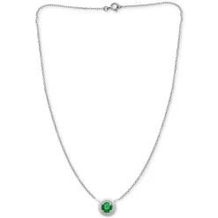 Buy 👍 Giani Bernini Green Cubic Zirconia Framed 16 Pendant Necklace, Created For Macy's Silver 🎁 -Giani Bernini Shop unnamed file 529