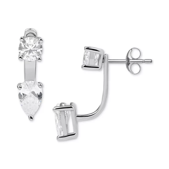 Flash Sale ๐ Giani Bernini Cubic Zirconia Front & Back Earrings In Sterling Silver, Created For Macy's โ 2 Flash Sale ๐ Giani Bernini Cubic Zirconia Front & Back Earrings In Sterling Silver, Created For Macy's โ - Image 2