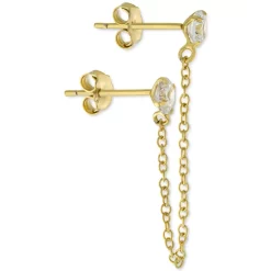 Best Pirce 😀 Giani Bernini Cubic Zirconia Double Pierced Chain Drop Earrings In Gold-Plated Sterling Silver, Created For Macy's Yellow 🌟 -Giani Bernini Shop unnamed file 588