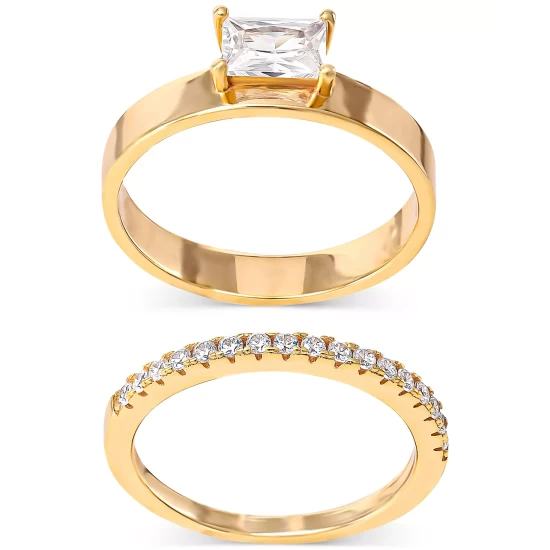 Cheap ⭐ Giani Bernini 2-Pc. Set Cubic Zirconia Ring & Pavé Band In 18k Gold-Plated Sterling Silver, Created For Macy's Gold Over Sterling Silver 😍 4 Cheap ⭐ Giani Bernini 2-Pc. Set Cubic Zirconia Ring & Pavé Band In 18k Gold-Plated Sterling Silver, Created For Macy's Gold Over Sterling Silver 😍 - Image 4