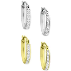 Coupon 👏 Giani Bernini 2-Pc. Set Cubic Zirconia Small Hoop Earrings In Sterling Silver & 18k Gold-Plated Sterling Silver, 0.5, Created For Macy's White/gold ⭐ -Giani Bernini Shop unnamed file 601
