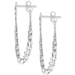 Cheapest ✔️ Giani Bernini Curb Link Chain Dangle Drop Earrings, Created For Macy's Sterling Silver 👏 -Giani Bernini Shop unnamed file 675
