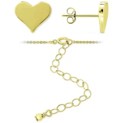 Discount 🥰 Giani Bernini 2-Pc. Set Polished Heart Pendant Necklace & Matching Stud Earrings, Created For Macy's Gold Over Silver ❤️ -Giani Bernini Shop unnamed file 679