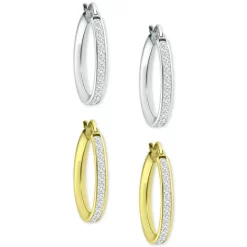 Top 10 🛒 Giani Bernini 2-Pc. Set Cubic Zirconia Small Hoop Earrings In Sterling Silver & 18k Gold-Plate, 0.78, Created For Macy's White/gold 😀 -Giani Bernini Shop unnamed file 704