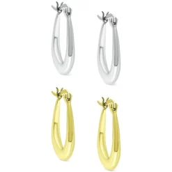 Budget 👏 Giani Bernini 2-Pc. Set Polished Oval Hoop Earrings In Sterling Silver & 18k Gold-Plate, Created For Macy's Two-tone ⌛ -Giani Bernini Shop unnamed file 751