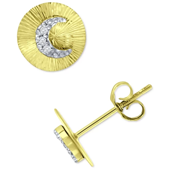 Best Pirce 👍 Giani Bernini Cubic Zirconia Moon Disc Stud Earrings, Created For Macy's Sterling Silver ✨ 5 Best Pirce 👍 Giani Bernini Cubic Zirconia Moon Disc Stud Earrings, Created For Macy's Sterling Silver ✨ - Image 5