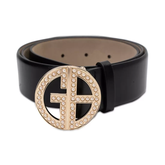Discount β Giani Bernini π Women's Imitation Pearl Embellished Logo Belt Black β 4 Discount β Giani Bernini π Women's Imitation Pearl Embellished Logo Belt Black β - Image 4