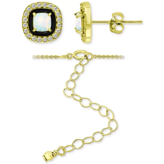 Best Pirce โ Giani Bernini 2-Pc. Set Blue Topaz (1/2 Ct. T.w.), Cubic Zirconia & Enamel Pendant Necklace & Matching Stud Earrings (Also In Lab-Created Opal, Green Quartz, & Amethyst), Created For Macy's Opal/blue ๐ 12 Best Pirce โ Giani Bernini 2-Pc. Set Blue Topaz (1/2 Ct. T.w.), Cubic Zirconia & Enamel Pendant Necklace & Matching Stud Earrings (Also In Lab-Created Opal, Green Quartz, & Amethyst), Created For Macy's Opal/blue ๐ - Image 12