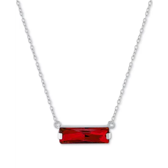 Budget 😍 Giani Bernini Crystal Rectangle Solitaire 18 Pendant Necklace In Sterling Silver, Created For Macy's Black 🌟 4 Budget 😍 Giani Bernini Crystal Rectangle Solitaire 18 Pendant Necklace In Sterling Silver, Created For Macy's Black 🌟 - Image 4